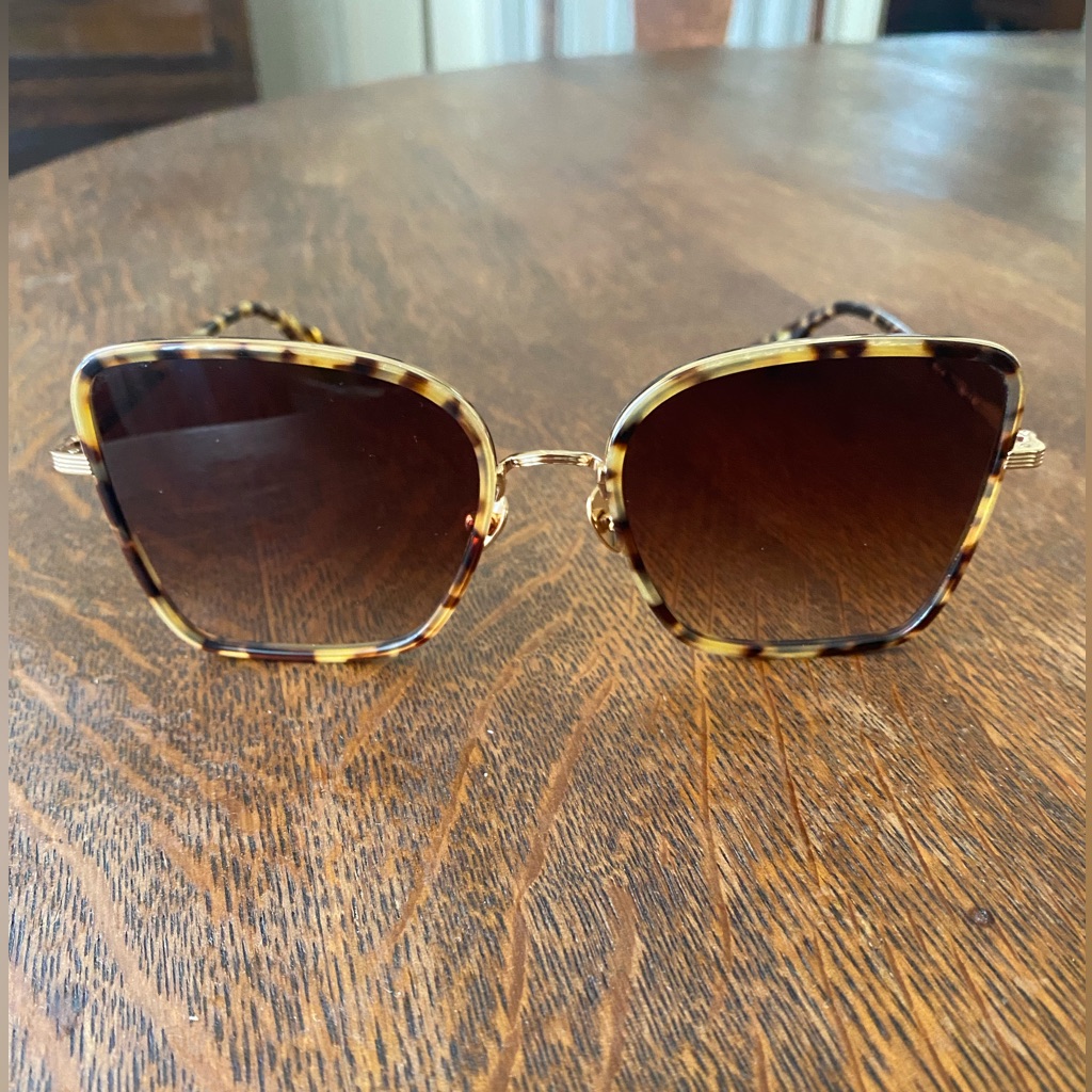 Krewe (Brand New) Jolene Sunglasses 18k Titanium + Blonde Tortoise